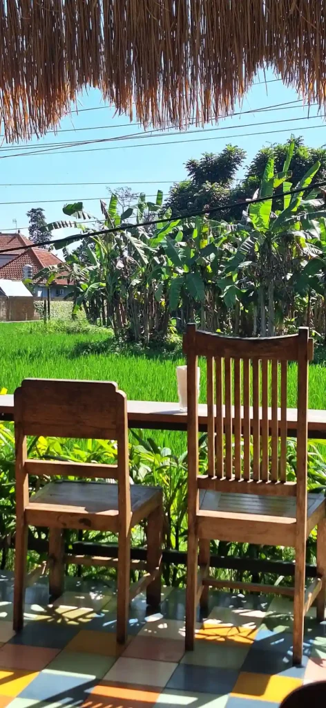 Desk in Front of Ricefields - Jungle Hideaway Villas